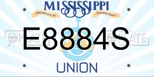 E8884S Mississippi License Plate