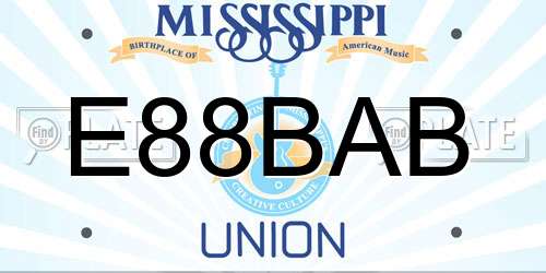 E88BAB Mississippi License Plate
