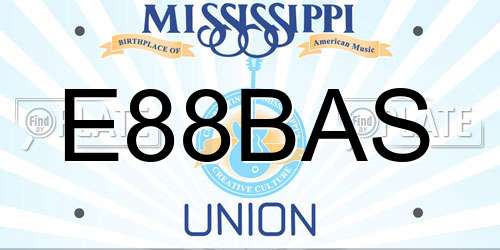 E88BAS Mississippi License Plate