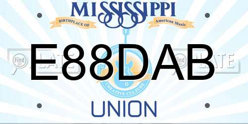E88DAB Mississippi License Plate