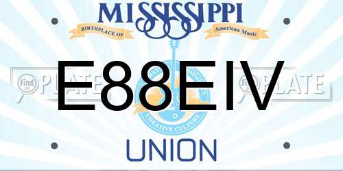 E88EIV Mississippi License Plate