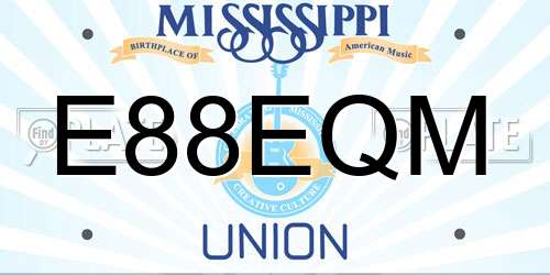 E88EQM Mississippi License Plate