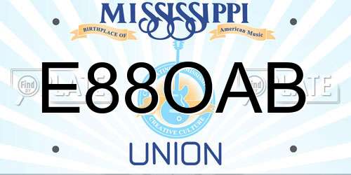 E88OAB Mississippi License Plate