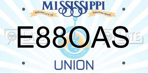 E88OAS Mississippi License Plate