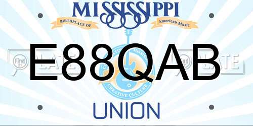 E88QAB Mississippi License Plate