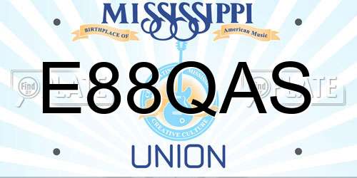 E88QAS Mississippi License Plate