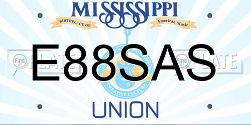 E88SAS Mississippi License Plate
