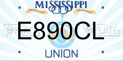 E890CL Mississippi License Plate
