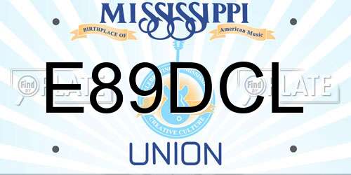 E89DCL Mississippi License Plate