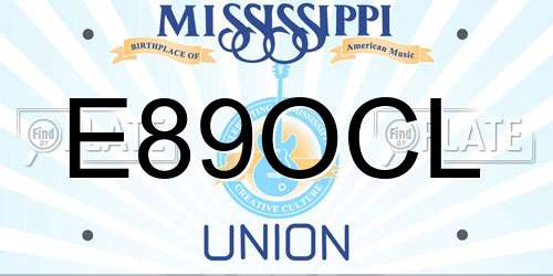 E89OCL Mississippi License Plate