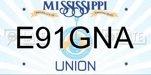 E91GNA Mississippi License Plate