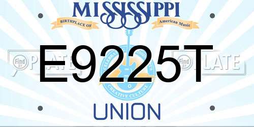 E9225T Mississippi License Plate
