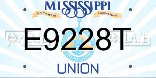 E9228T Mississippi License Plate