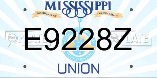 E9228Z Mississippi License Plate