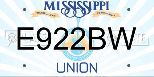 E922BW Mississippi License Plate