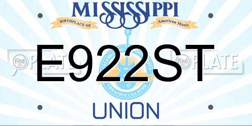 E922ST Mississippi License Plate