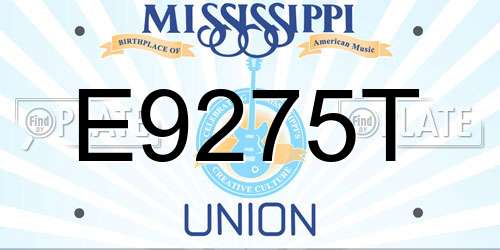 E9275T Mississippi License Plate