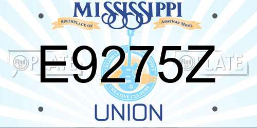 E9275Z Mississippi License Plate