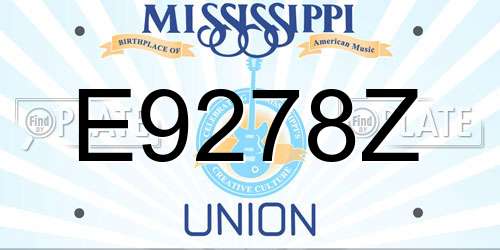 E9278Z Mississippi License Plate