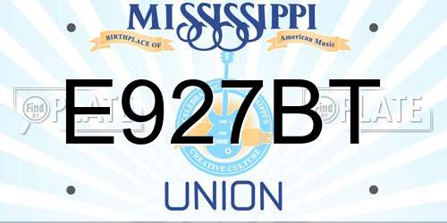 E927BT Mississippi License Plate