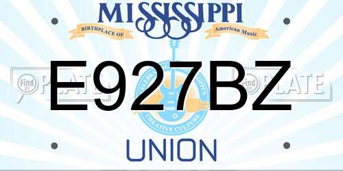 E927BZ Mississippi License Plate
