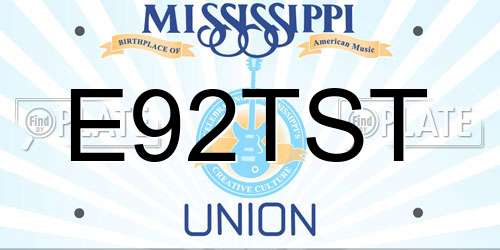 E92TST Mississippi License Plate