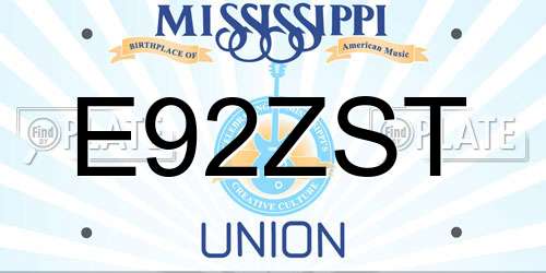 E92ZST Mississippi License Plate