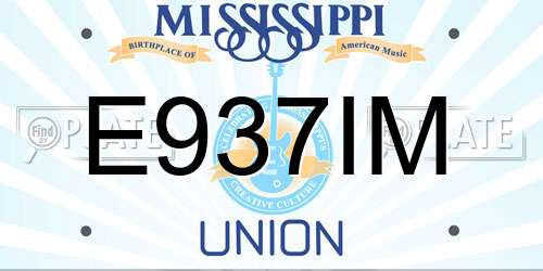 E937IM Mississippi License Plate