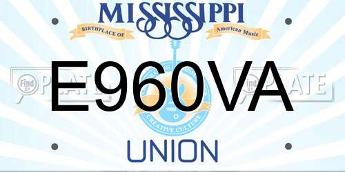 E960VA Mississippi License Plate