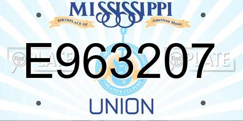 E963207 Mississippi License Plate