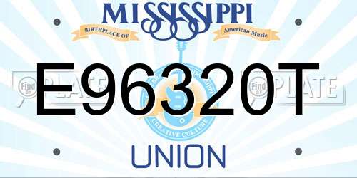 E96320T Mississippi License Plate