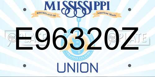 E96320Z Mississippi License Plate
