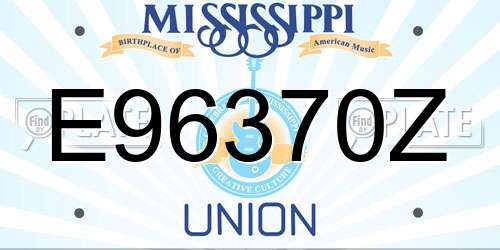 E96370Z Mississippi License Plate