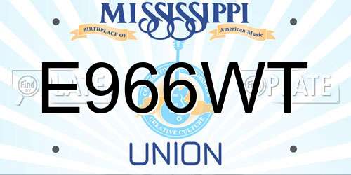 E966WT Mississippi License Plate