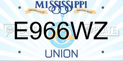 E966WZ Mississippi License Plate