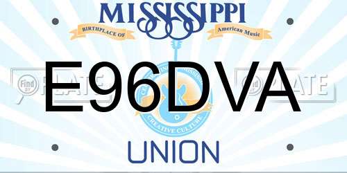 E96DVA Mississippi License Plate