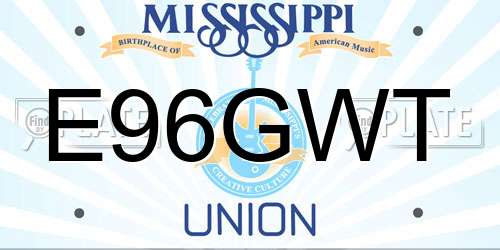 E96GWT Mississippi License Plate
