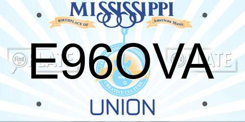 E96OVA Mississippi License Plate