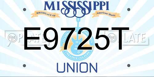 E9725T Mississippi License Plate