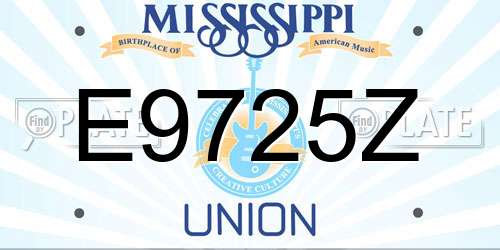 E9725Z Mississippi License Plate