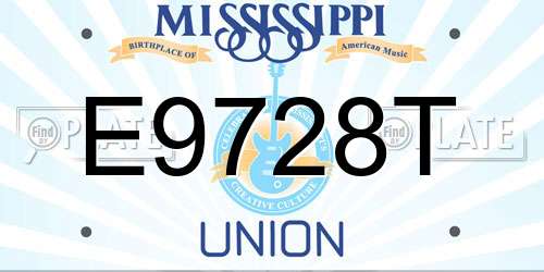 E9728T Mississippi License Plate