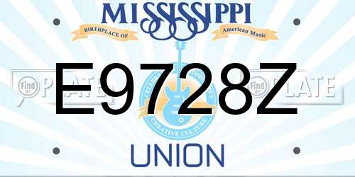 E9728Z Mississippi License Plate