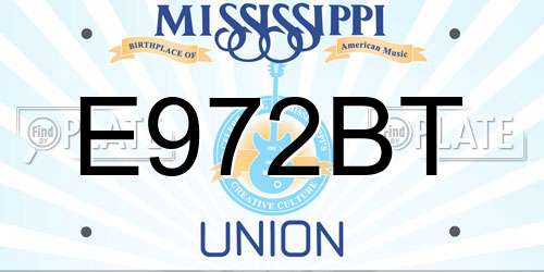 E972BT Mississippi License Plate