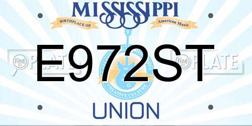 E972ST Mississippi License Plate