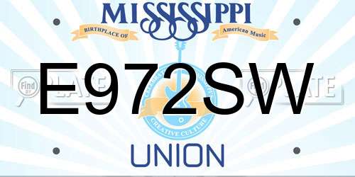 E972SW Mississippi License Plate