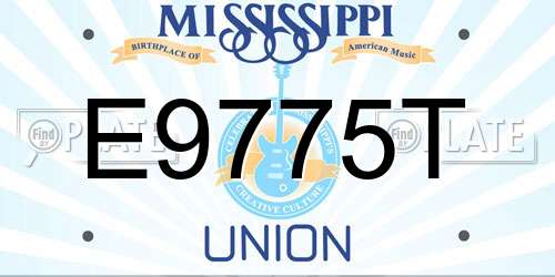 E9775T Mississippi License Plate