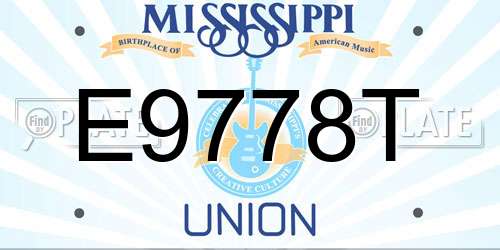 E9778T Mississippi License Plate