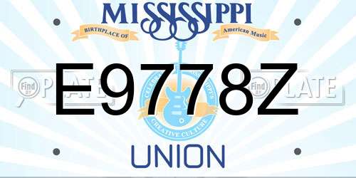 E9778Z Mississippi License Plate