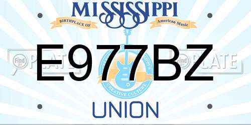 E977BZ Mississippi License Plate