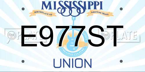 E977ST Mississippi License Plate